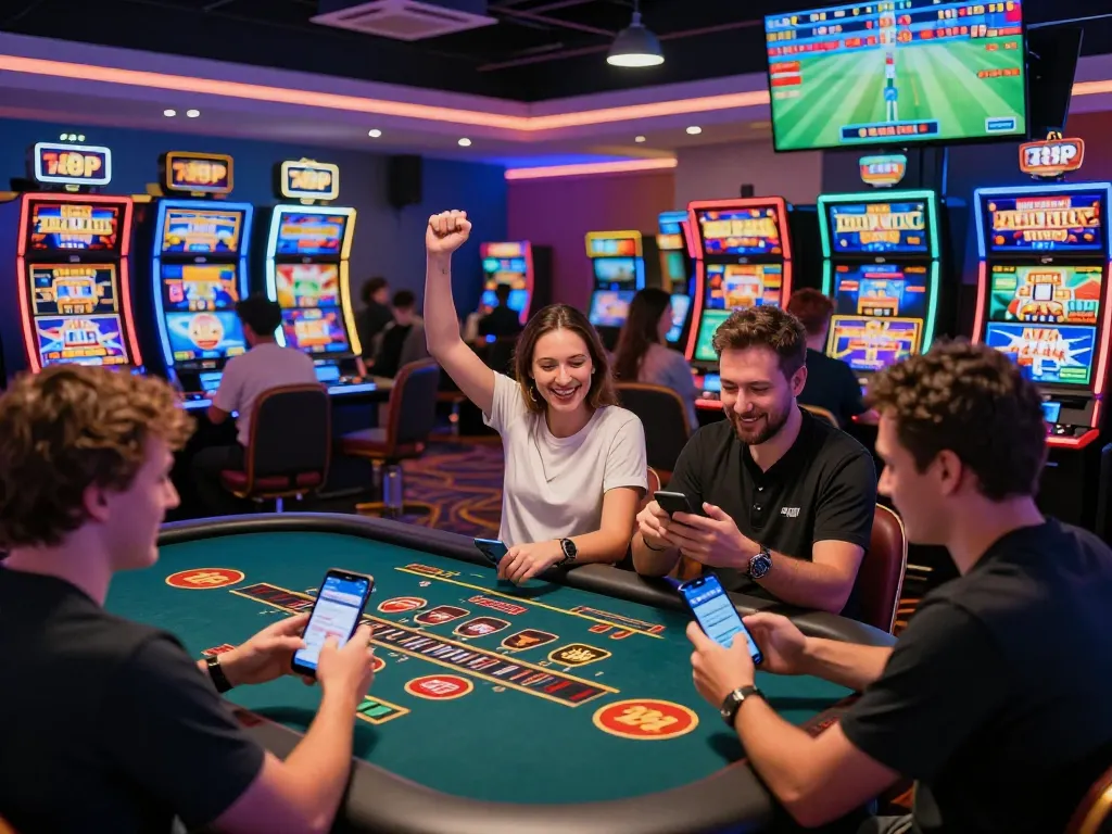 Dynamic online gaming experience at https://789p1.de.com with players enjoying casino games and sports betting.
