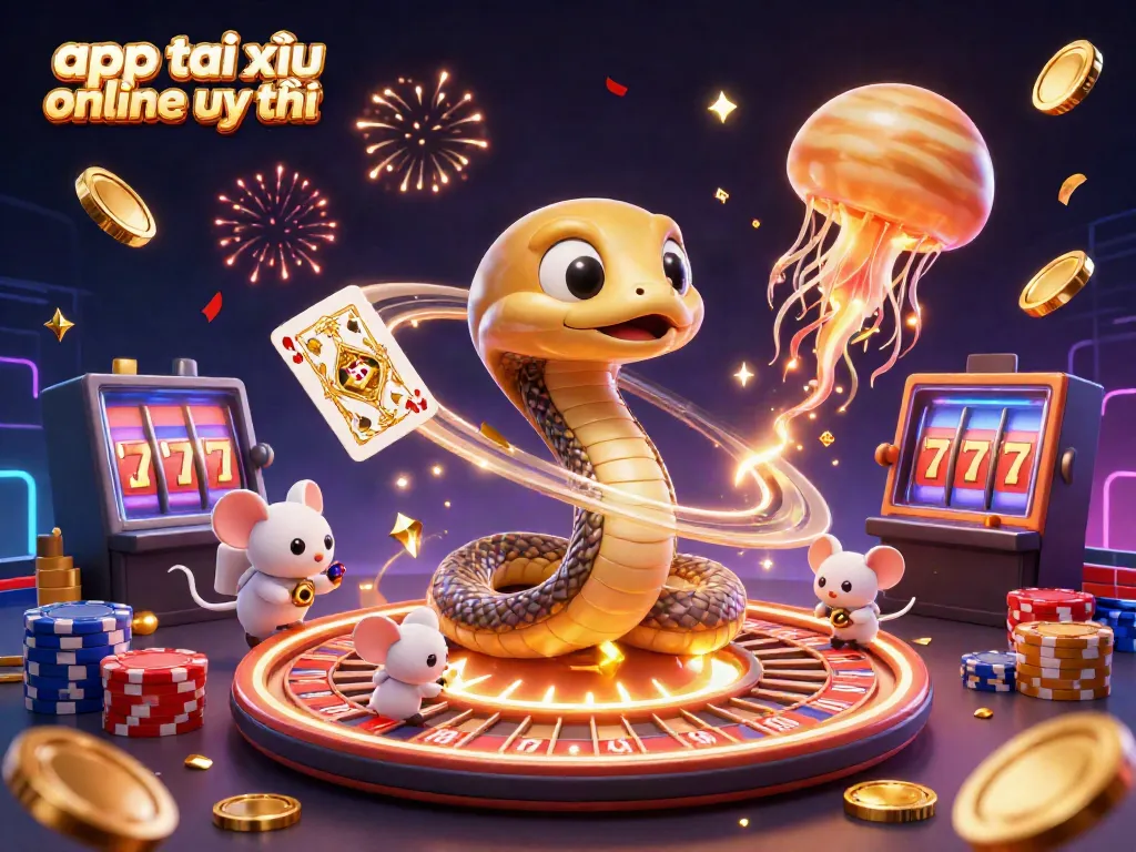 Experience the thrill of betting in the vibrant app tài xỉu online uy tín cosmic scene filled with fun characters and excitement.