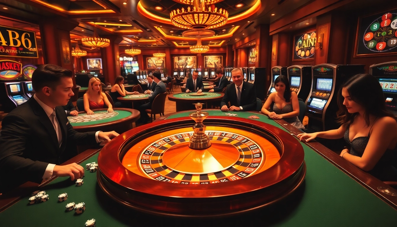 C168 roulette wheel surrounded by excited players in a luxurious casino setting.