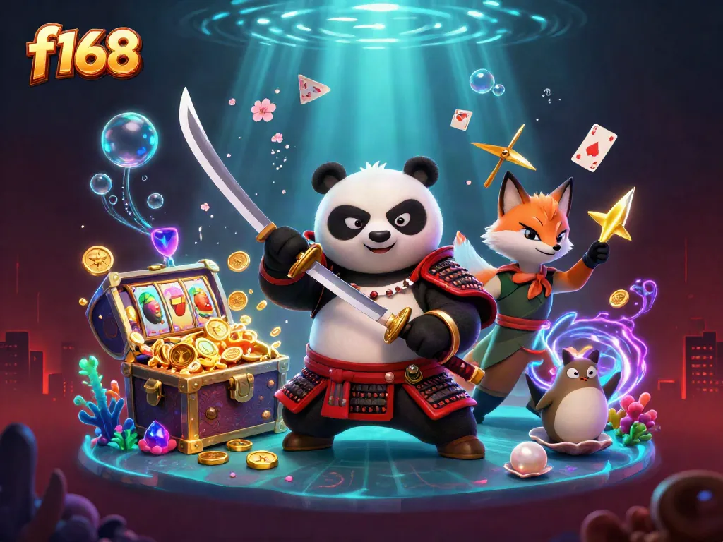 Engage in thrilling gameplay at f168 with dynamic characters and vibrant casino elements.