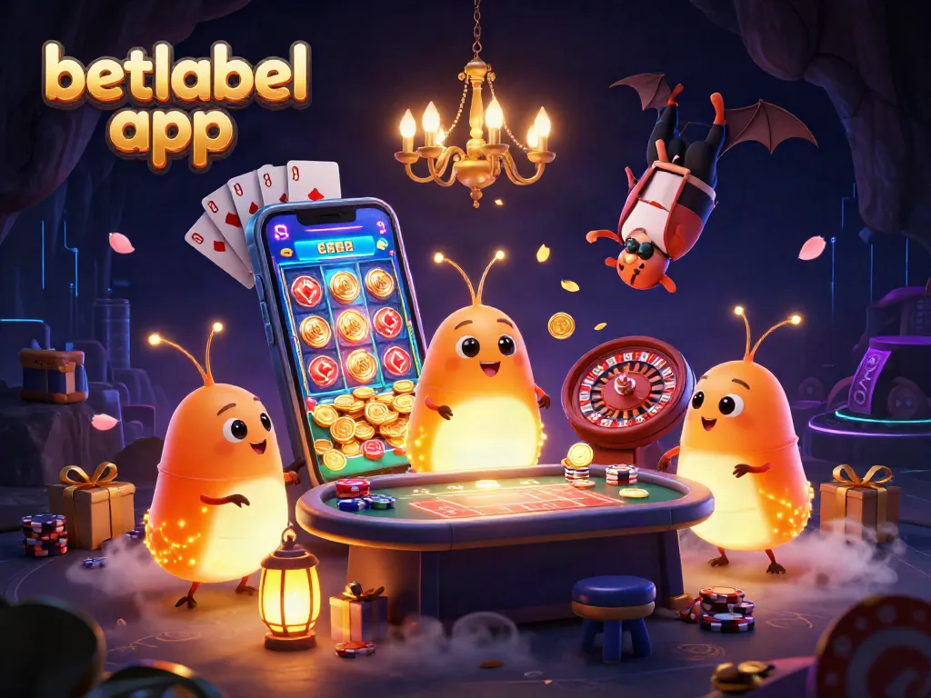 Experience the excitement of the betlabel app as glowworms illuminate a vibrant cave casino.