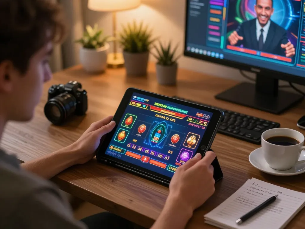 SX88 player enjoying live dealer game on tablet in cozy home setup