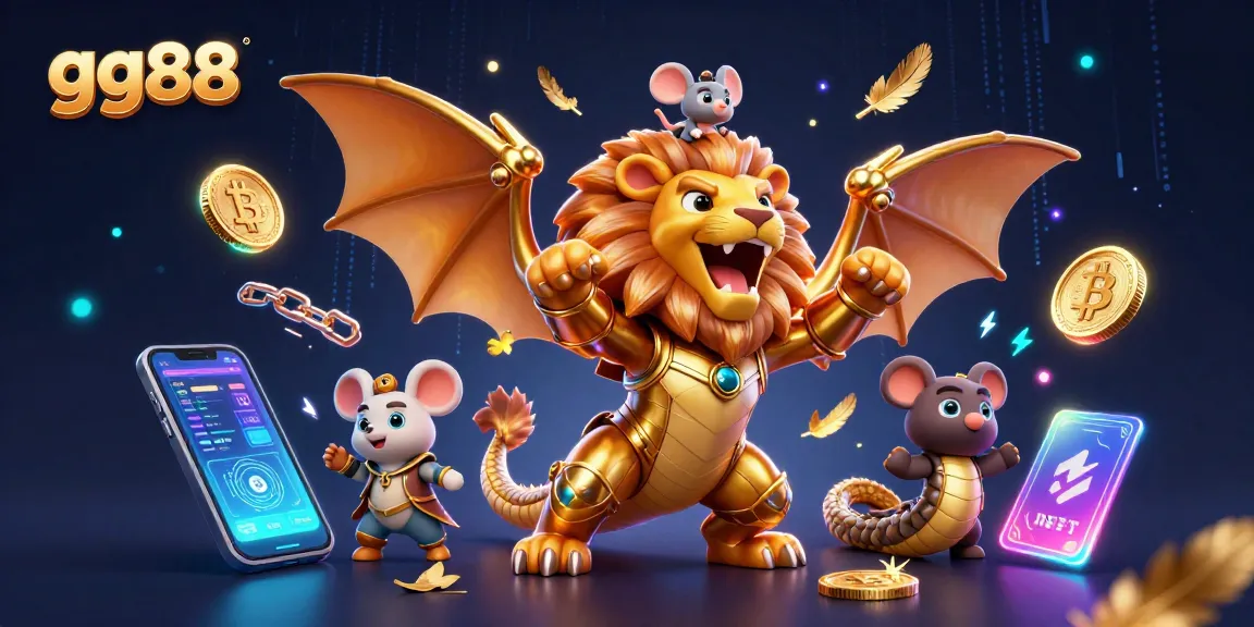 Experience thrilling jackpots and slots at gg88 with dynamic 3D illustrations of exciting casino elements.